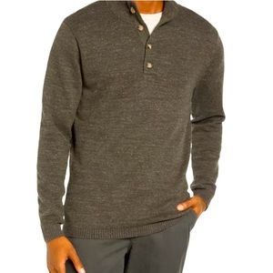 Halogen extra fine merino wool 1/4 button sweater